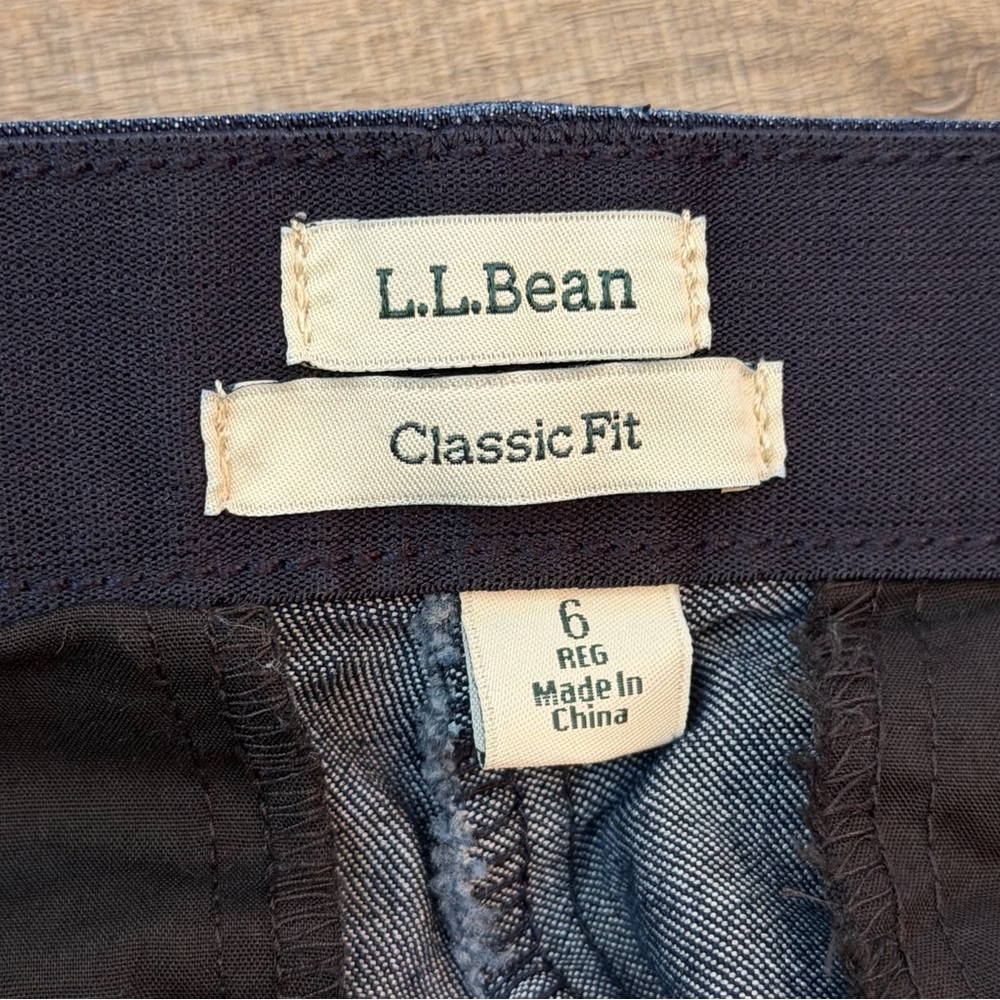 L.L.Bean Classic Fit Jean Women 6 Straight Denim Dark Blue Solid Chic Minimalist - Picture 10 of 13